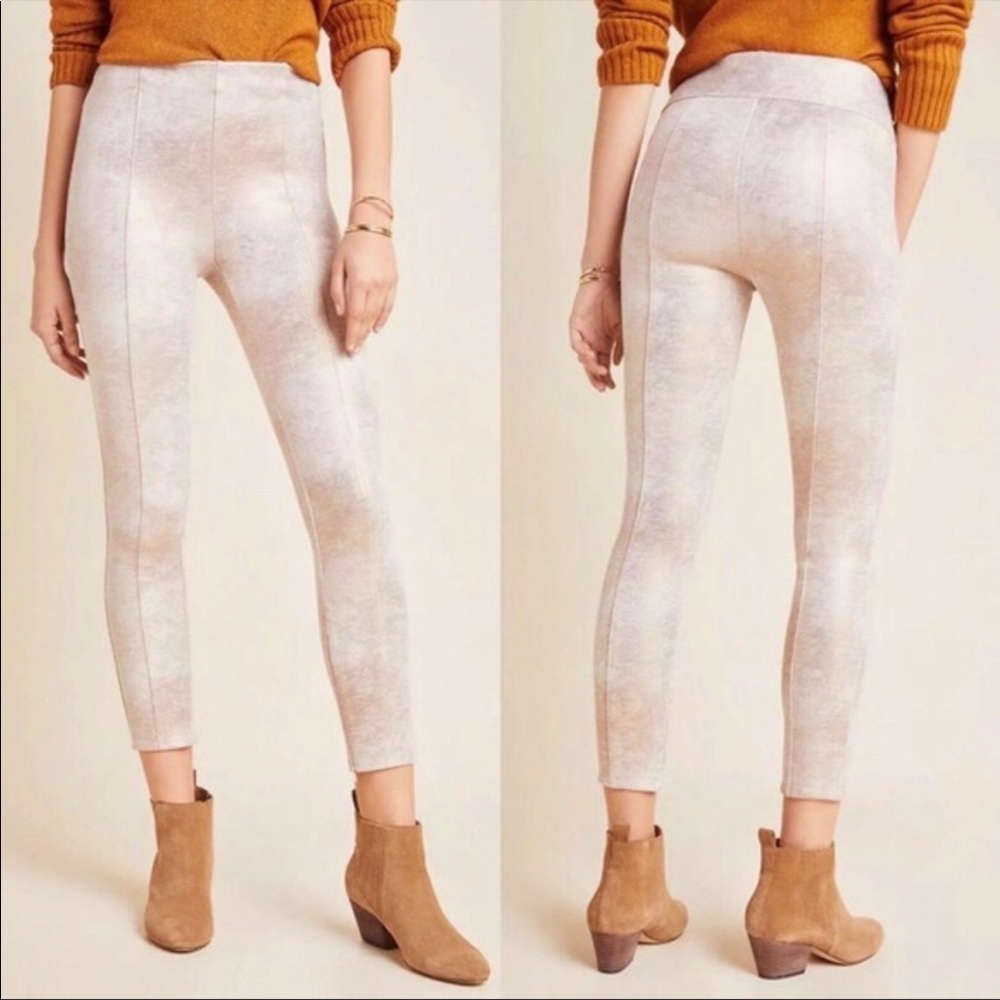 Anthropologie Sueded Metallic Leggings